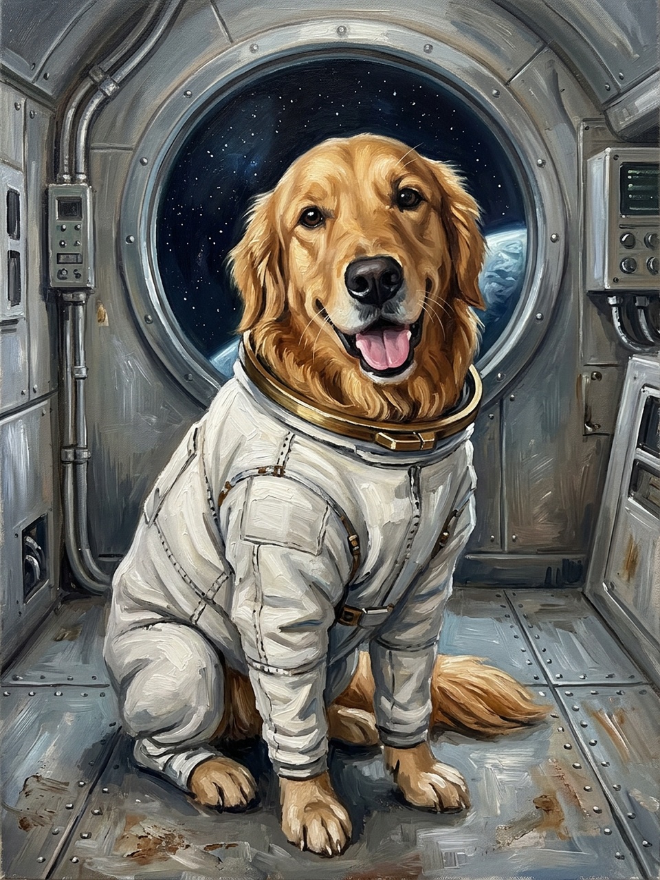 Golden retriever — Astronaut