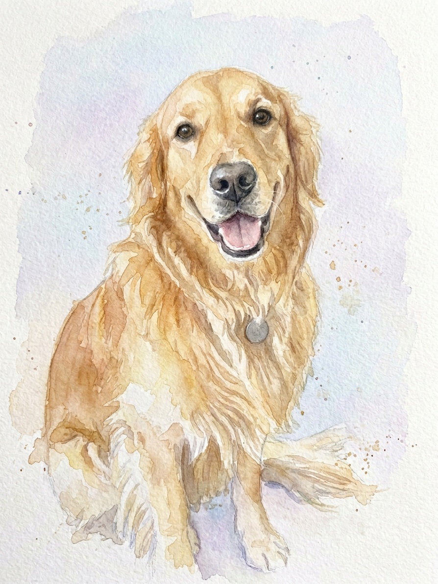 Golden retriever — Soft Watercolor